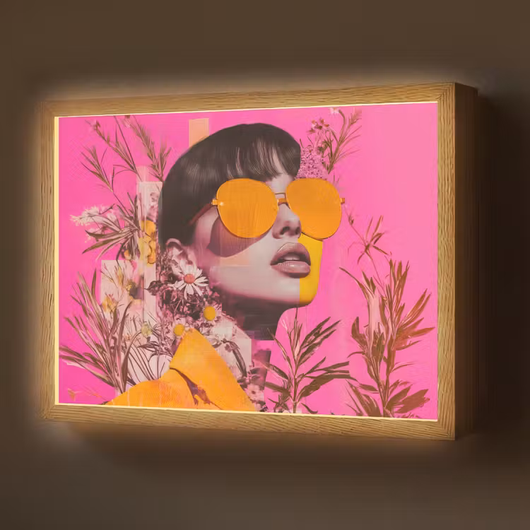 Zonnebril - Oranje - Vrouw - Planten Light Box met batterij (Wandlamp) middel -z3d_website