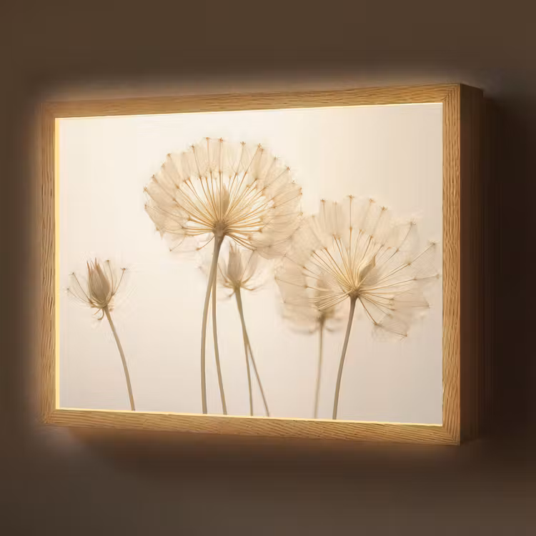 Zonlicht - Paardenbloem - Botanisch - Bloemen Light Box met batterij (Wandlamp) middel -z3d_website