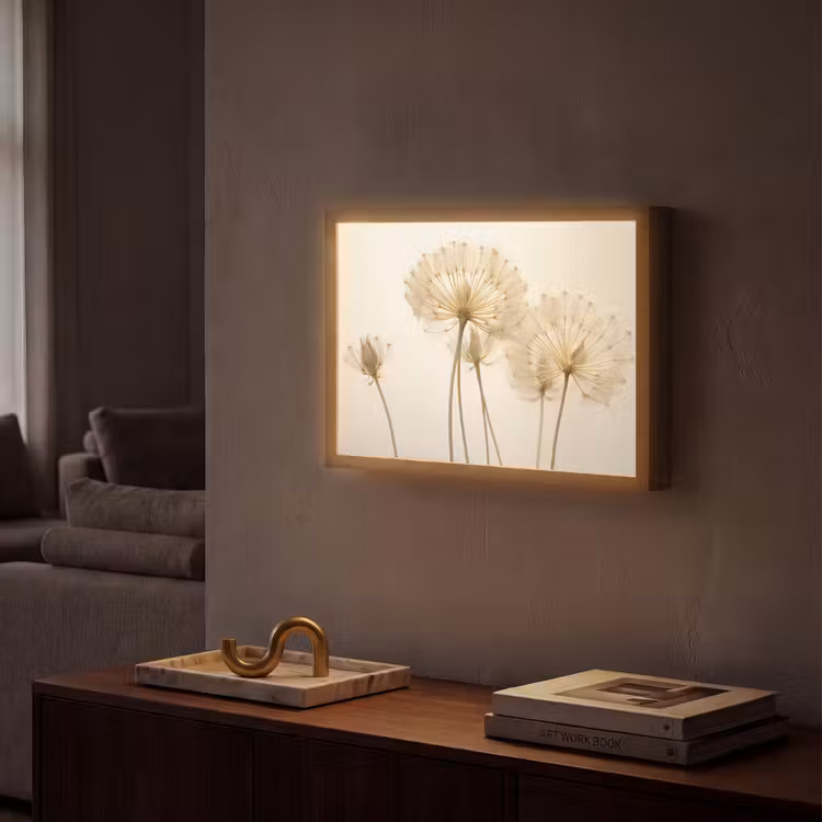 Zonlicht - Paardenbloem - Botanisch - Bloemen Light Box met batterij (Wandlamp) middel -sfeer1