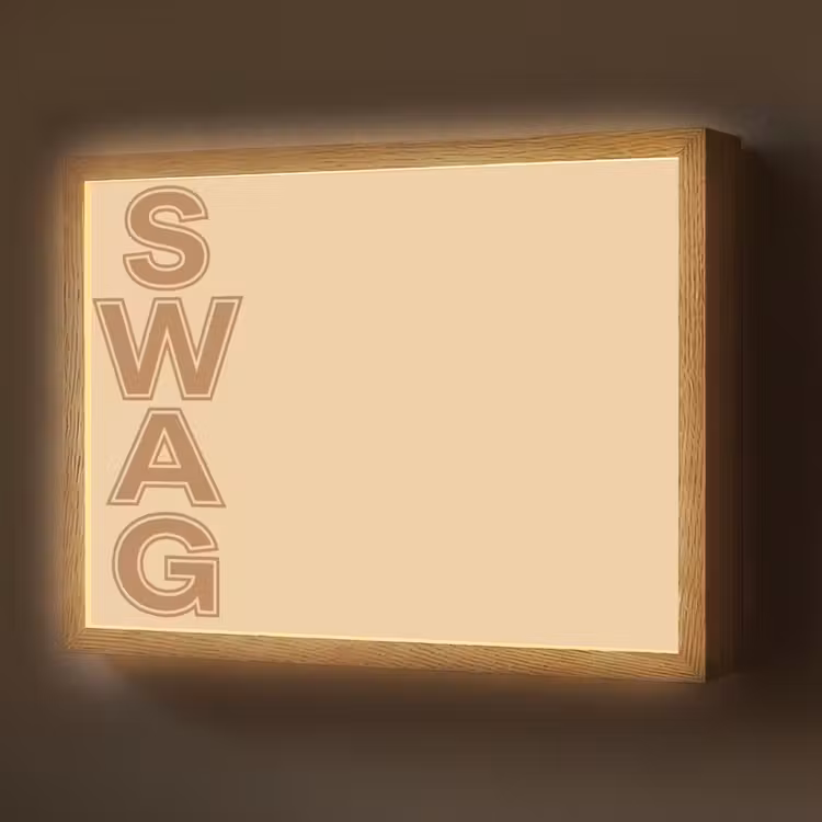 Swag - Bruin - Beige Light Box met batterij (Wandlamp) middel -z3d_website