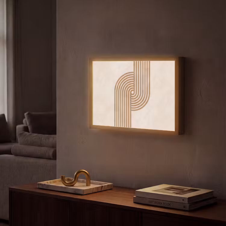Symmetrische bocht - Koperkleurig Light Box met batterij (Wandlamp) middel -sfeer1