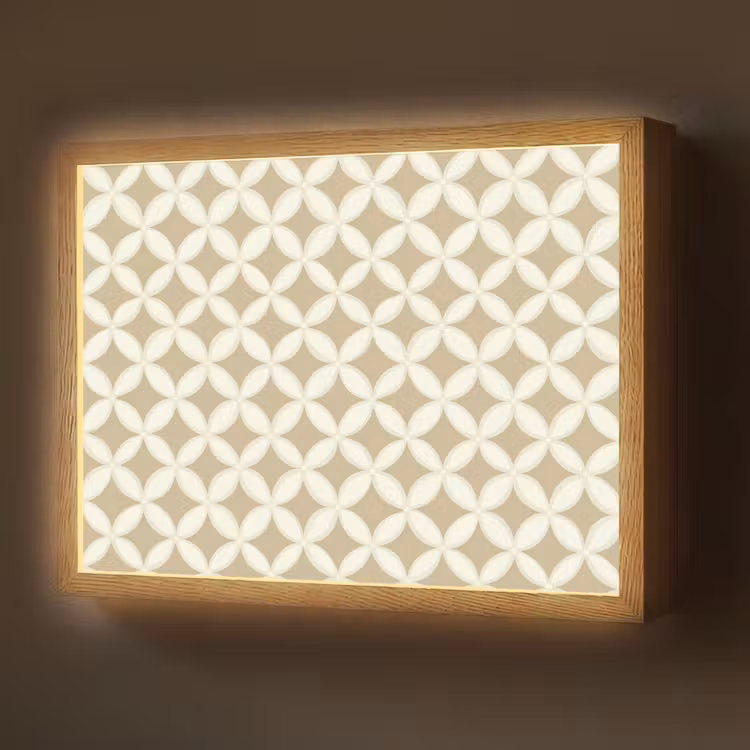 Symmetrisch - Motief - Beige Light Box met batterij (Wandlamp) middel 907 -z3d_website