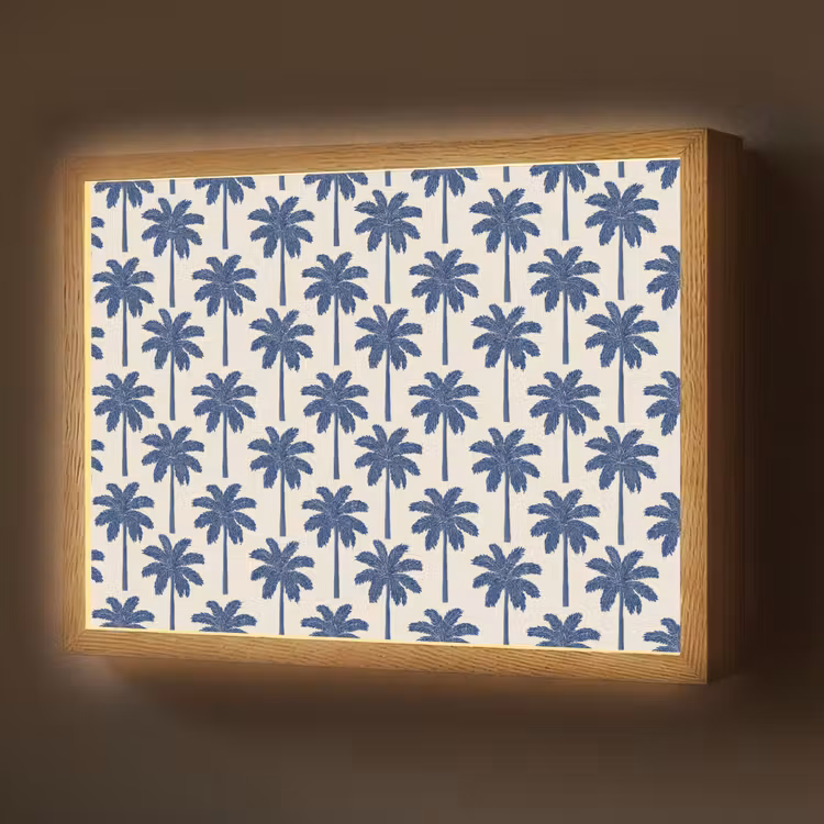 Symmetrisch - Palm - Blauw Light Box met batterij (Wandlamp) middel 907 -z3d_website