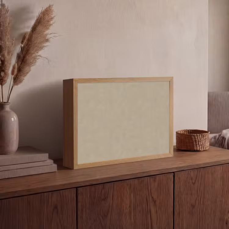 Taupekleur - Gewolkt textuur - Natuurlijk Light Box met batterij (Wandlamp) middel 907 -sfeer2