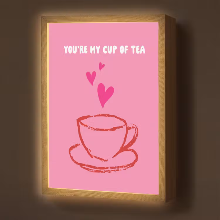Thee - Roze - Valentijn - Tekst Light Box met batterij (Wandlamp) middel -z3d_website