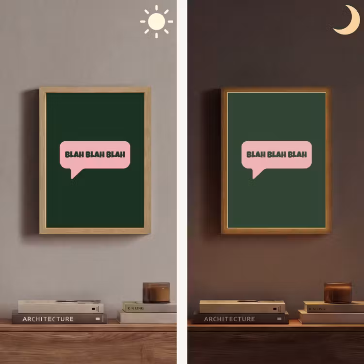 Tekstwolk - BLAH BLAH BLAH - Roze Light Box met batterij (Wandlamp) middel -sfeer3