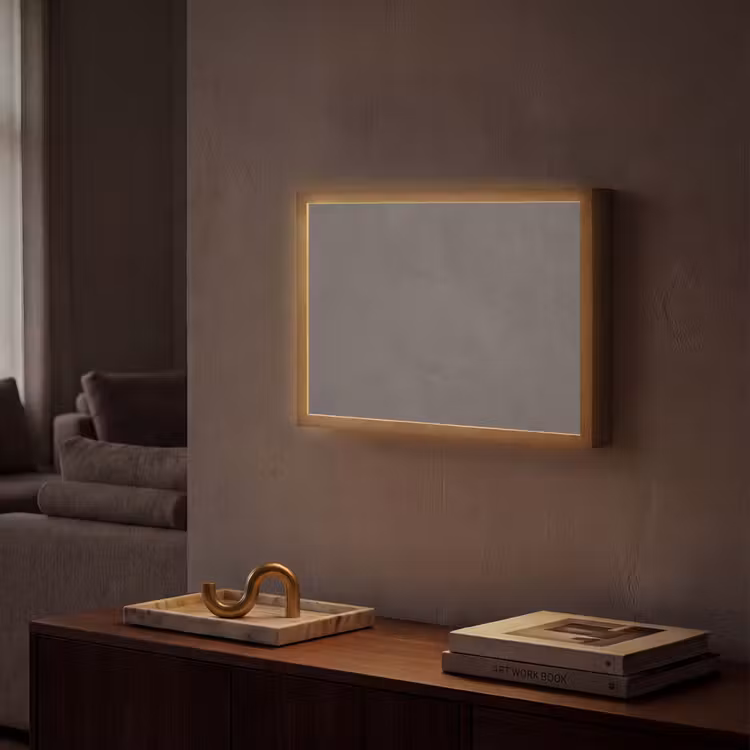 Textuur - Grijs - Modern - Abstract - Oppervlak Light Box met batterij (Wandlamp) middel -sfeer1