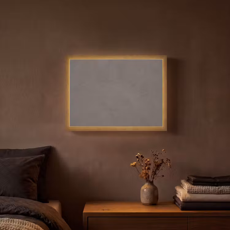 Textuur - Grijs - Modern - Abstract - Oppervlak Light Box met batterij (Wandlamp) middel -sfeer4