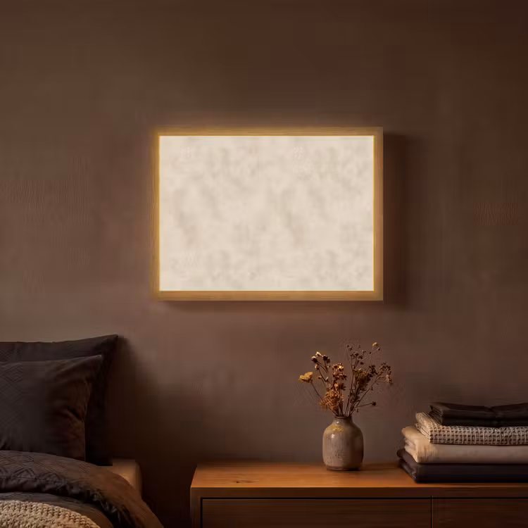 Structuur - Spikkels - Beige Light Box met batterij (Wandlamp) middel 907 -sfeer4
