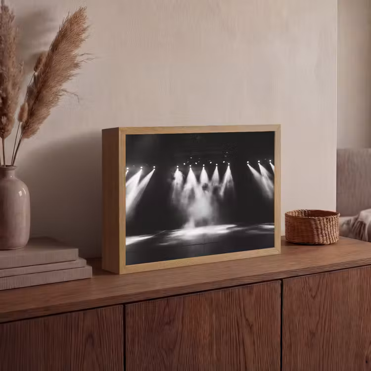 Theaterzaal - Mist - Spotlights - Zwart Light Box met batterij (Wandlamp) middel -sfeer2