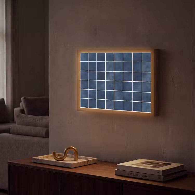 Tegel - Modern - Blauw Light Box met batterij (Wandlamp) middel 907 -sfeer1
