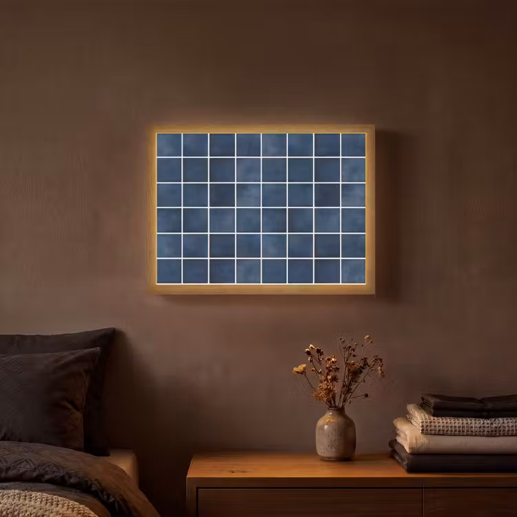 Tegel - Modern - Blauw Light Box met batterij (Wandlamp) middel 907 -sfeer4