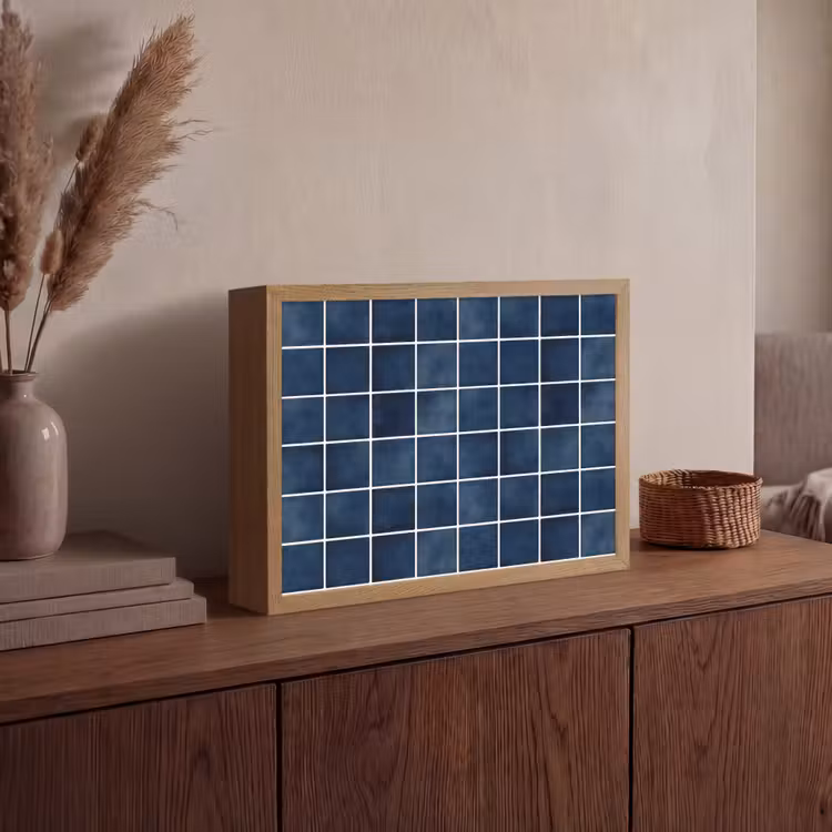 Tegel - Modern - Blauw Light Box met batterij (Wandlamp) middel 907 -sfeer2