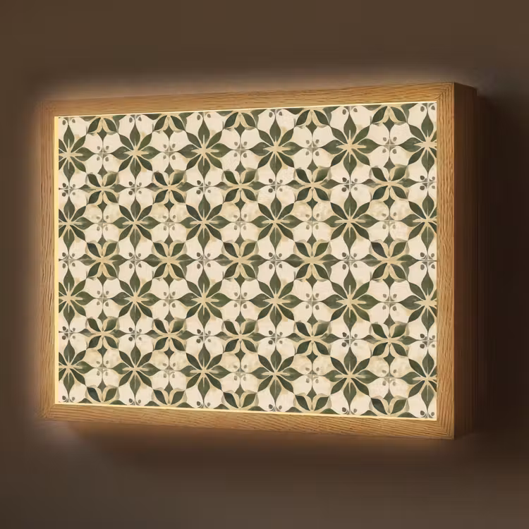 Tegel - Dessin - Groen Light Box met batterij (Wandlamp) middel 907 -z3d_website