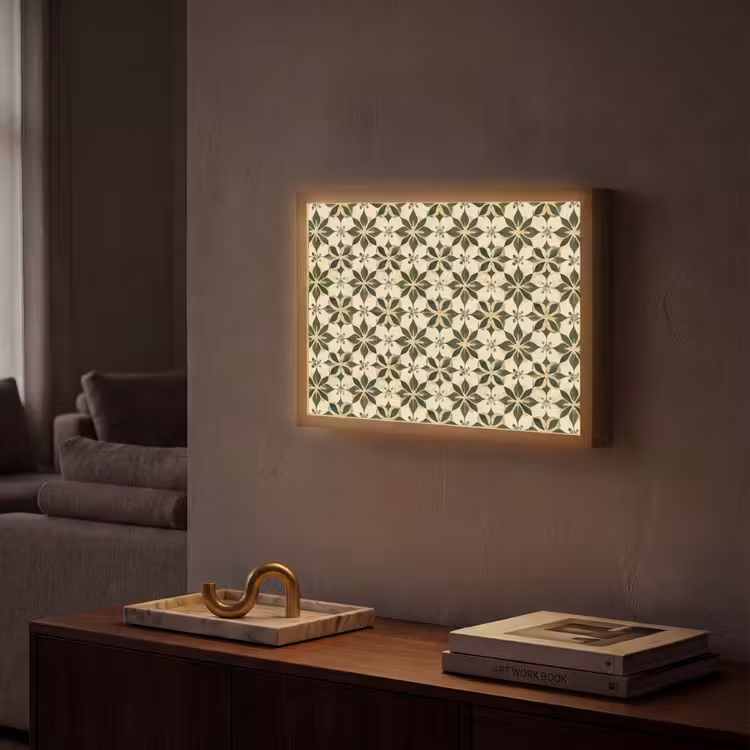 Tegel - Dessin - Groen Light Box met batterij (Wandlamp) middel 907 -sfeer1