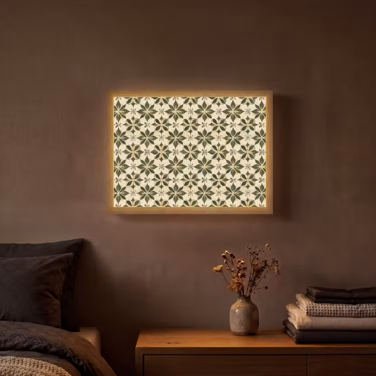 Tegel - Dessin - Groen Light Box met batterij (Wandlamp) middel 907 -sfeer4