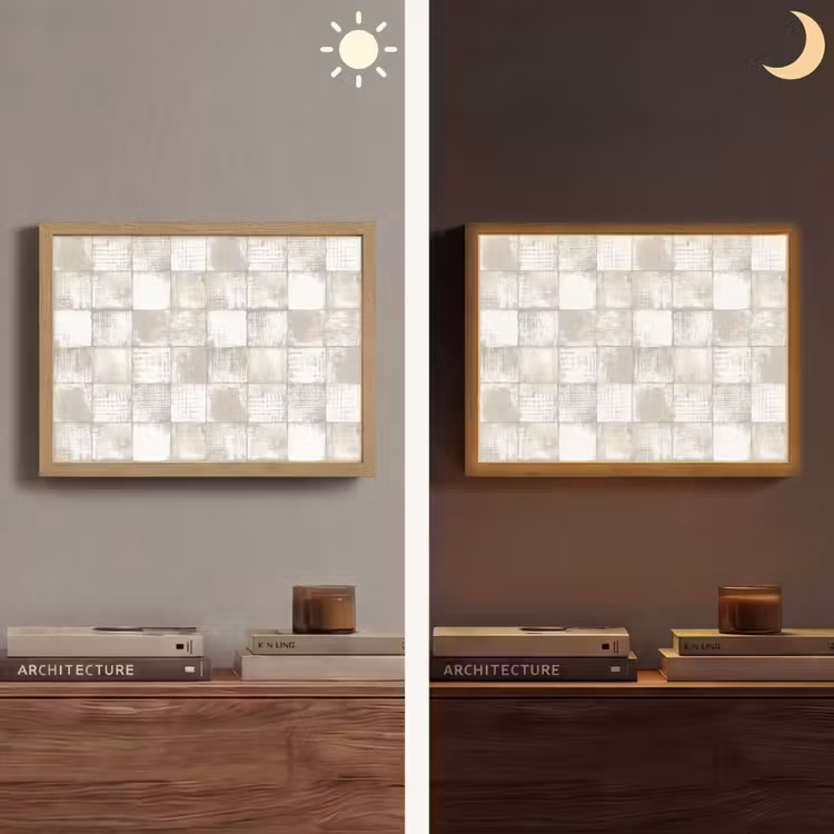 Tegel - Patroon - Verweerd Light Box met batterij (Wandlamp) middel 907 -sfeer3