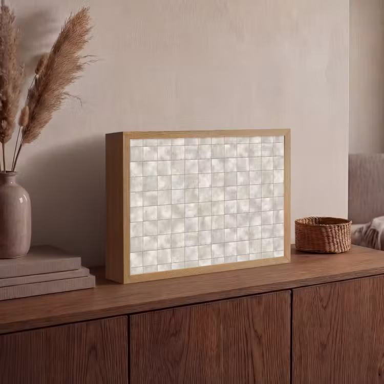 Tegels - Natuurlijk - Grijs Light Box met batterij (Wandlamp) middel 907 -sfeer2