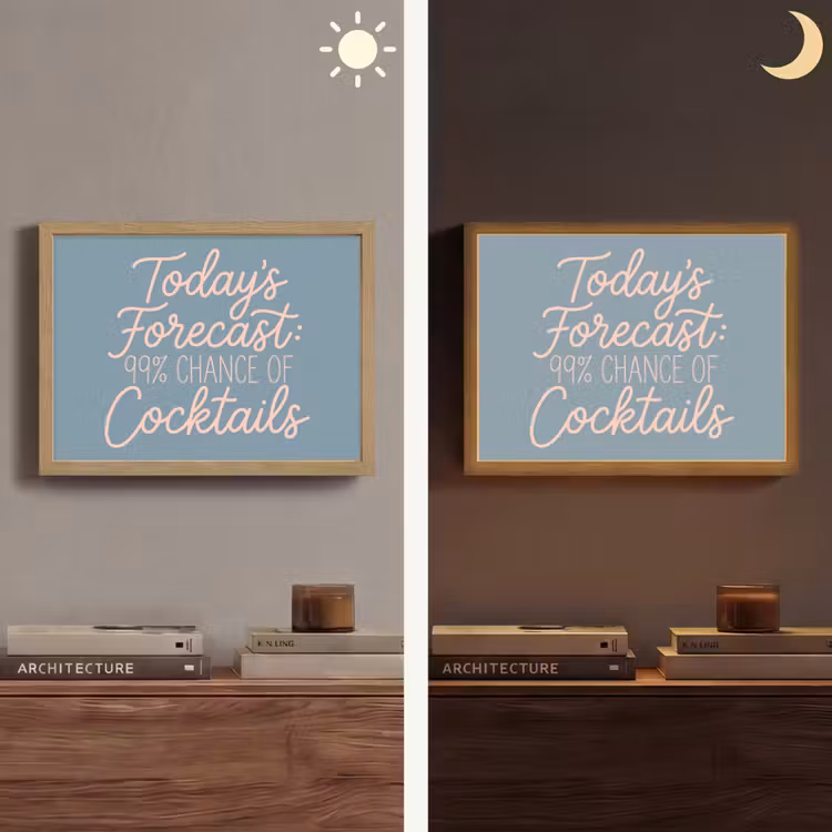 Today's Forecast - Cocktails - Blauw Light Box met batterij (Wandlamp) middel -sfeer3