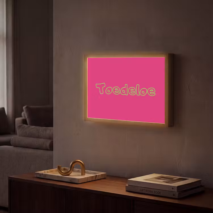 Toedeloe - Groen - Roze Light Box met batterij (Wandlamp) middel -sfeer1