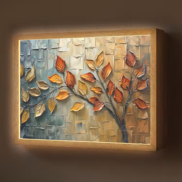 Boom - Abstract - Natuur - Kunst Light Box met batterij (Wandlamp) middel -z3d_website