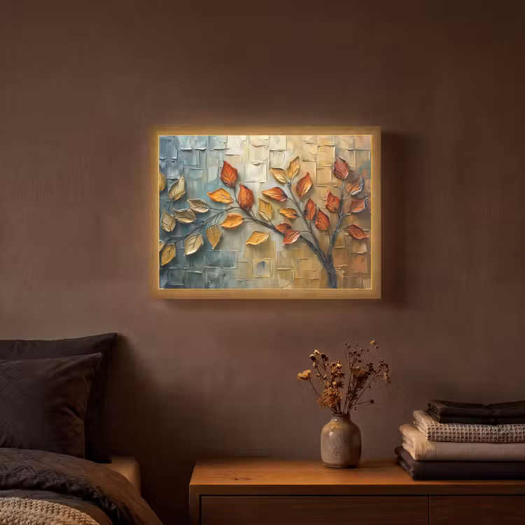 Boom - Abstract - Natuur - Kunst Light Box met batterij (Wandlamp) middel -sfeer4