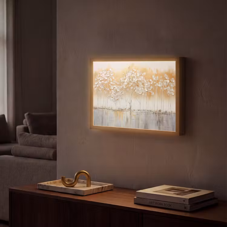 Bomen - Kunst - Acryl - Natuur Light Box met batterij (Wandlamp) middel -sfeer1