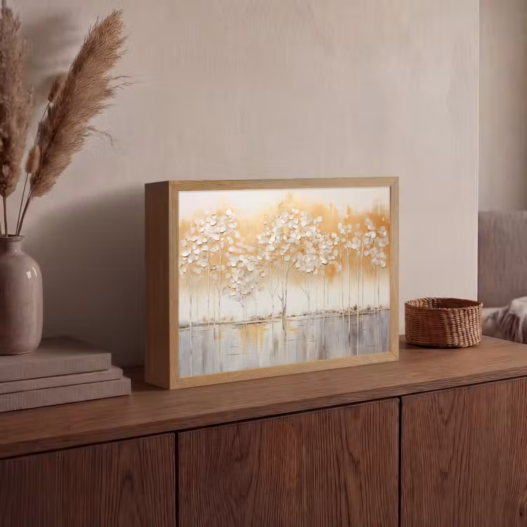 Bomen - Kunst - Acryl - Natuur Light Box met batterij (Wandlamp) middel -sfeer2