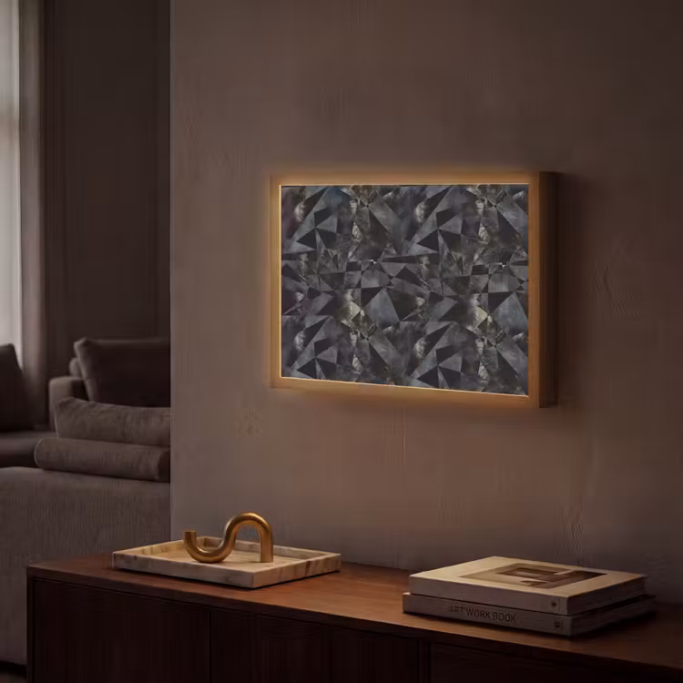 Driehoeken - Abstract - Donker Light Box met batterij (Wandlamp) middel 907 -sfeer1