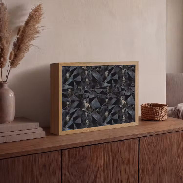 Driehoeken - Abstract - Donker Light Box met batterij (Wandlamp) middel 907 -sfeer2