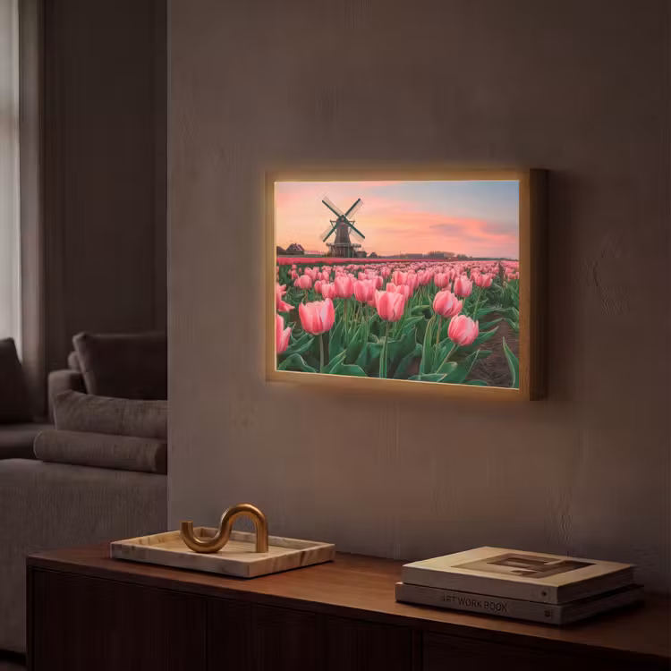 Tulpen - Molen - Nederland Light Box met batterij (Wandlamp) middel -sfeer1