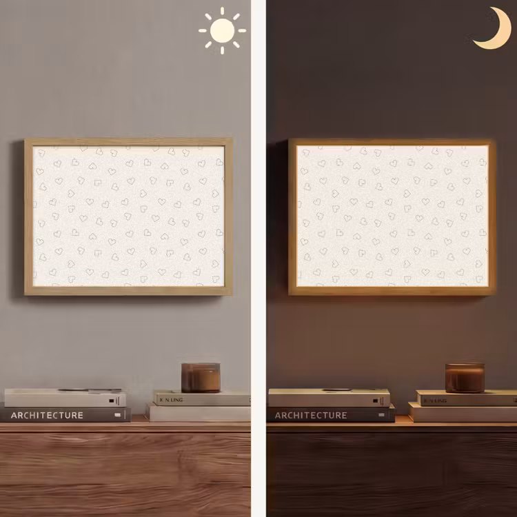 Valentijn - Hart - Wit - Zwart Light Box met batterij (Wandlamp) middel 907 -sfeer3