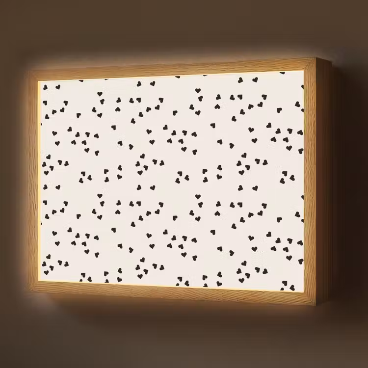 Valentijn - Liefde - Wit - Zwart Light Box met batterij (Wandlamp) middel 907 -z3d_website