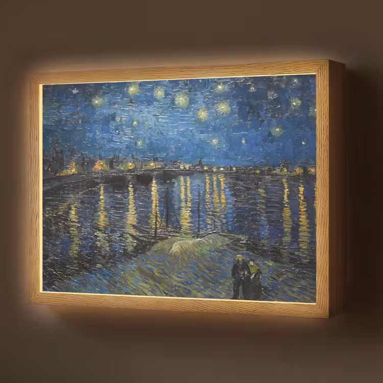 Van Gogh - Brug - Oude meesters Light Box met batterij (Wandlamp) middel -z3d_website