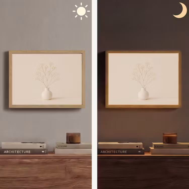 Vaas - Takken - Bloemetjes - Wit Light Box met batterij (Wandlamp) middel -sfeer3