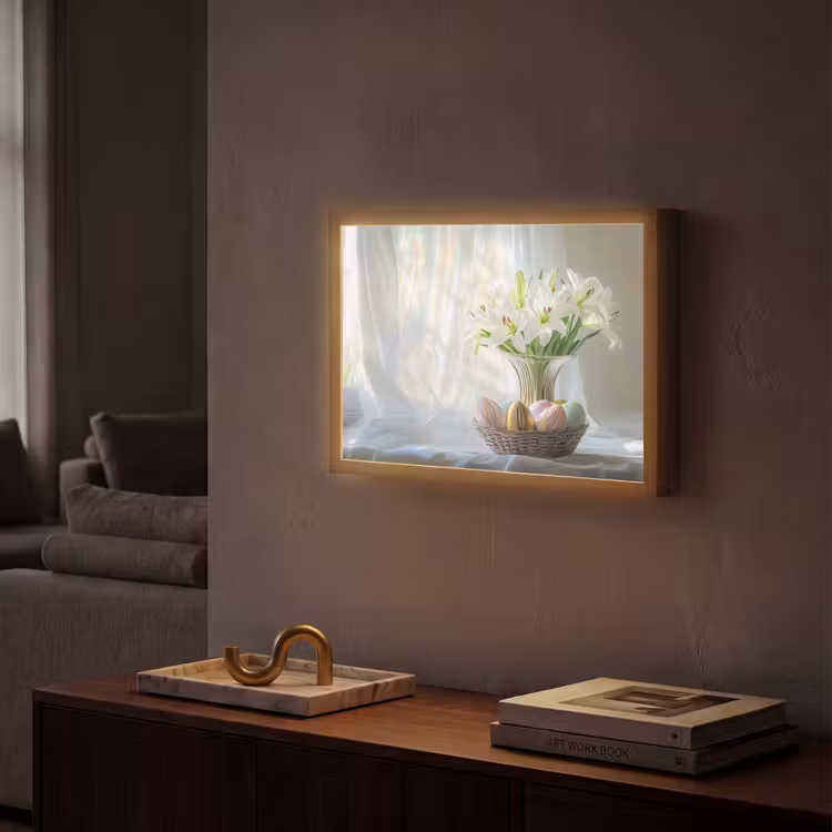 Vaas - Eieren - Bloemen Light Box met batterij (Wandlamp) middel -sfeer1