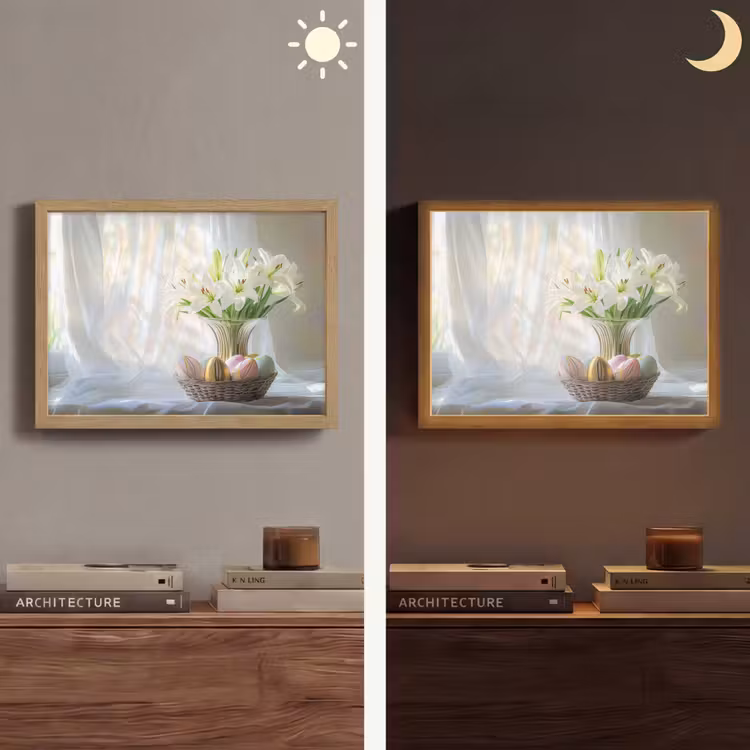 Vaas - Eieren - Bloemen Light Box met batterij (Wandlamp) middel -sfeer3