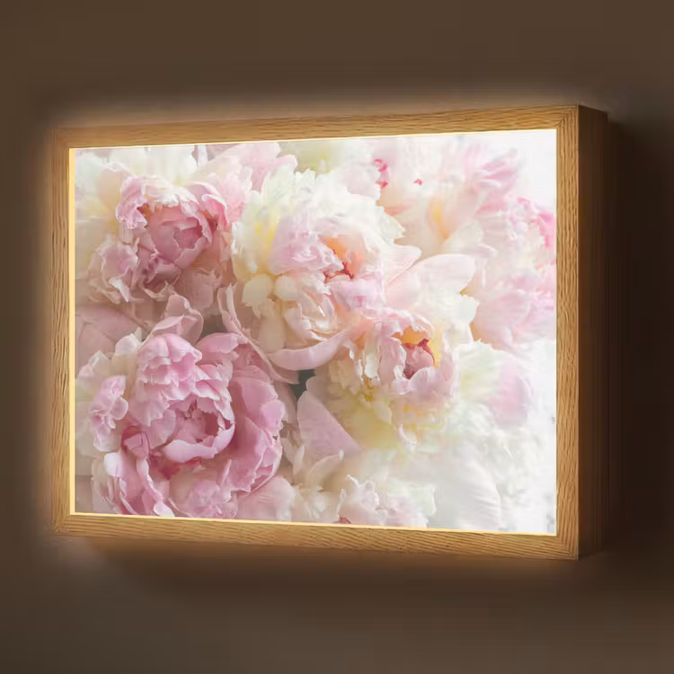 Vintage - Bloemen - Rozen - Natuur Light Box met batterij (Wandlamp) middel -z3d_website