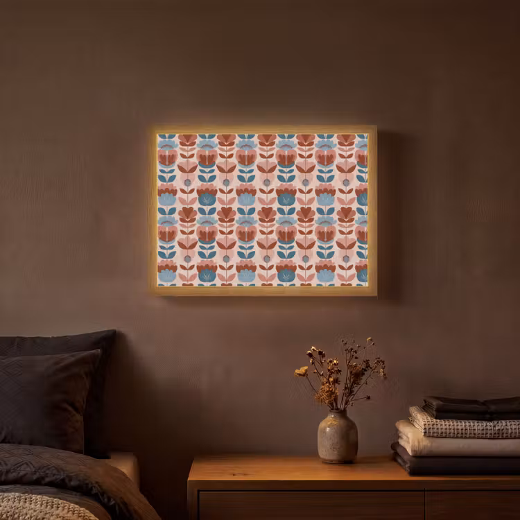 Vintage - Motief - Kleurrijk Light Box met batterij (Wandlamp) middel 907 -sfeer4