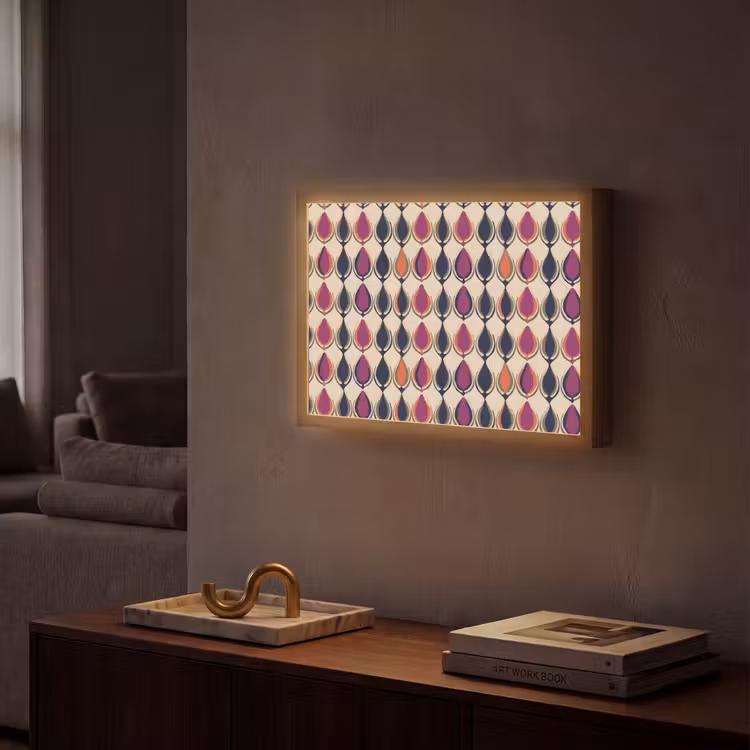 Vintage - Retro - Kleurrijk Light Box met batterij (Wandlamp) middel 907 -sfeer1