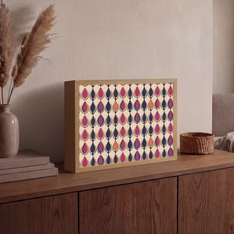 Vintage - Retro - Kleurrijk Light Box met batterij (Wandlamp) middel 907 -sfeer2