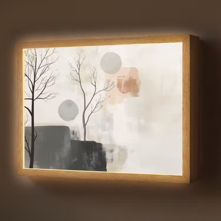 Wabi sabi - Beige - Plant Light Box met batterij (Wandlamp) middel -z3d_website