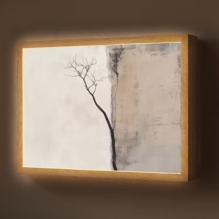 Wabi sabi - Plant - Beige Light Box met batterij (Wandlamp) middel -z3d_website