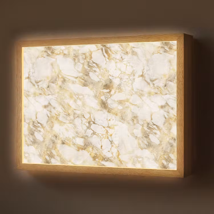 Warm - Gouden - Marmer - Patroon Light Box met batterij (Wandlamp) middel 907 -z3d_website