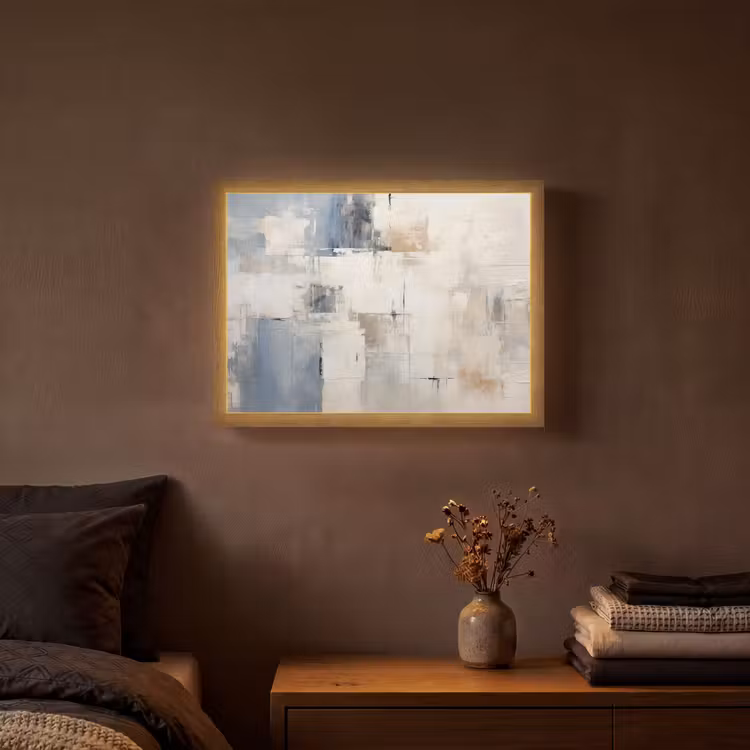 Aquarel - Abstract - Kunst Light Box met batterij (Wandlamp) middel -sfeer4