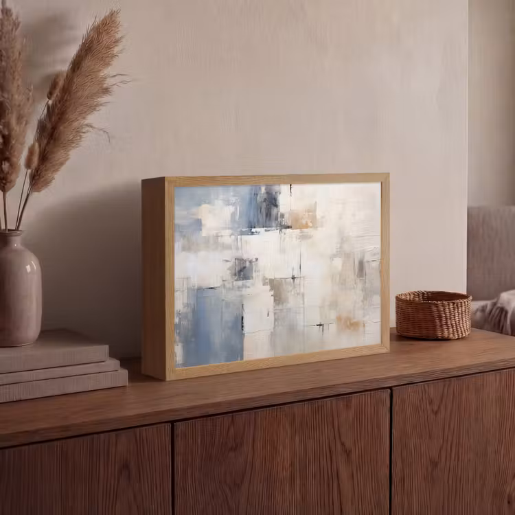 Aquarel - Abstract - Kunst Light Box met batterij (Wandlamp) middel -sfeer2