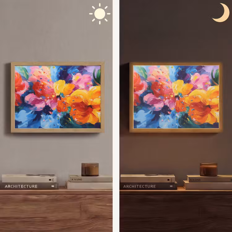 Golvend - Energie - warm Light Box met batterij (Wandlamp) middel -sfeer3