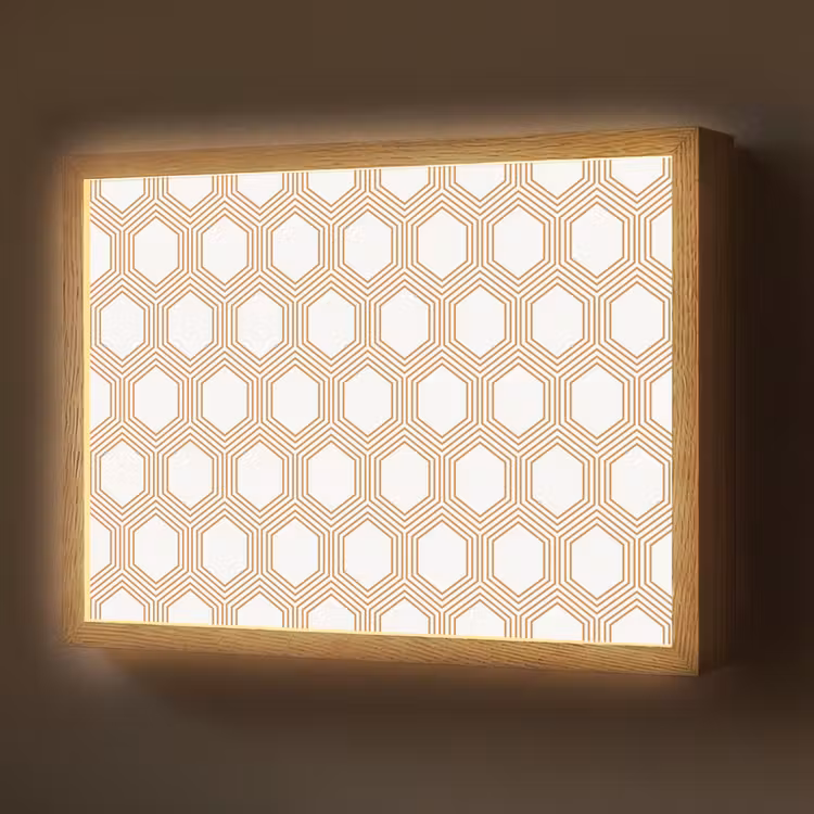 Wit - Patroon - Symmetrisch - Modern Light Box met batterij (Wandlamp) middel 907 -z3d_website
