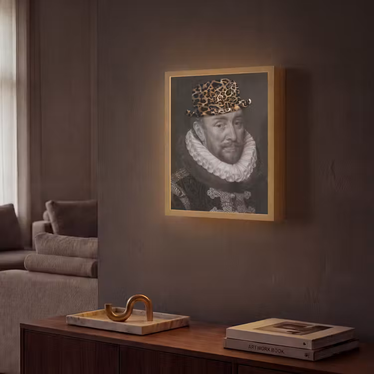 Willem van Oranje - Adriaen Thomasz - Panterprint Light Box met batterij (Wandlamp) middel -sfeer1