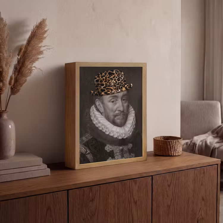 Willem van Oranje - Adriaen Thomasz - Panterprint Light Box met batterij (Wandlamp) middel -sfeer2